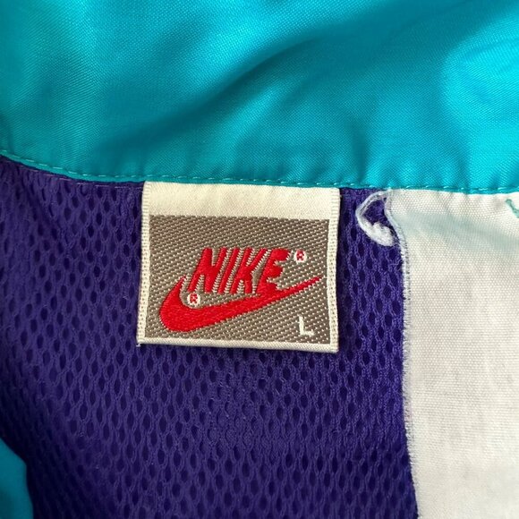 Vintage Nike Windbreaker Jacket Size XL - Purple Blue & Black - 90s Retro Style - Picture 8 of 10